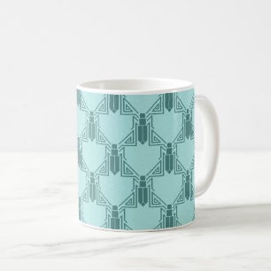 Art Deco Crickets - Light Turquoise Coffee Mug