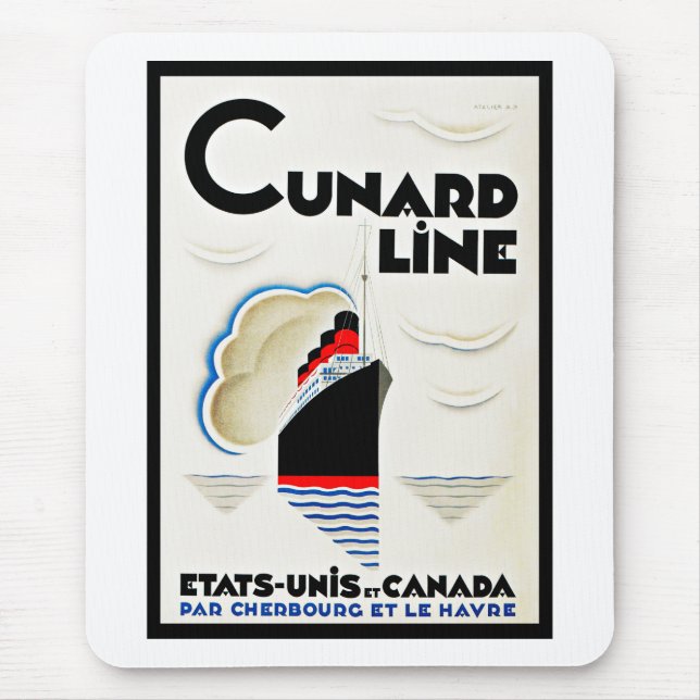 Art Deco Cunard Line Mouse Mat (Front)