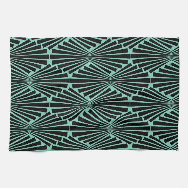Art Deco Custom Pattern Tea Towel (Horizontal)