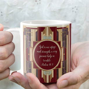 Art Deco Customisable Downloadable Bible Verse Coffee Mug