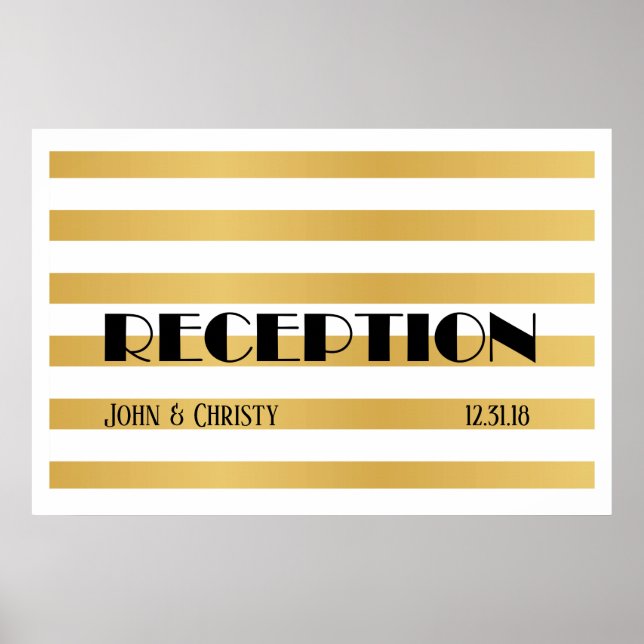 Art Deco Customisable Wedding Reception Poster (Front)