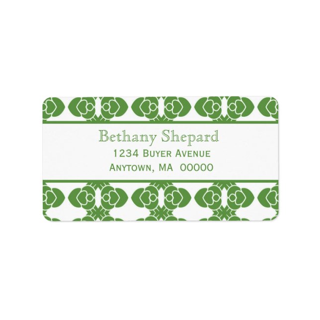 Art Deco Damask Address Label (Front)