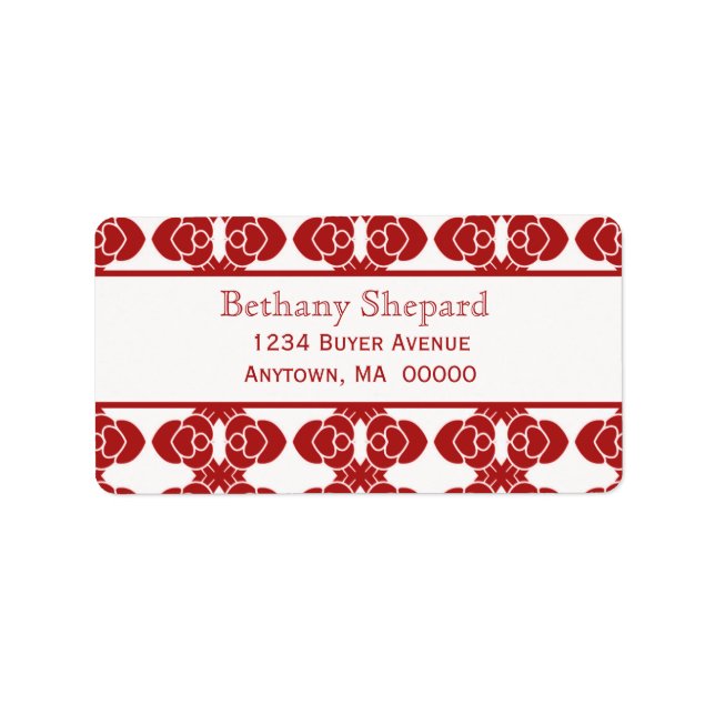 Art Deco Damask Address Label (Front)