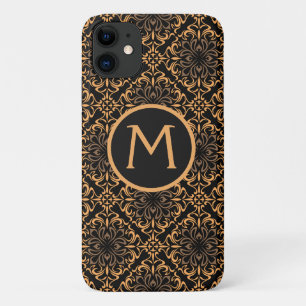 Art Deco Damask Black and Gold iPhone 11 Case