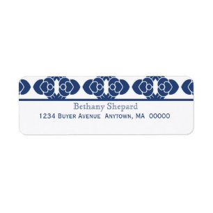 Art Deco Damask Return Address Label