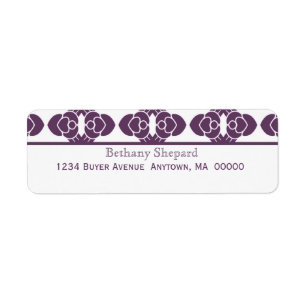 Art Deco Damask Return Address Label