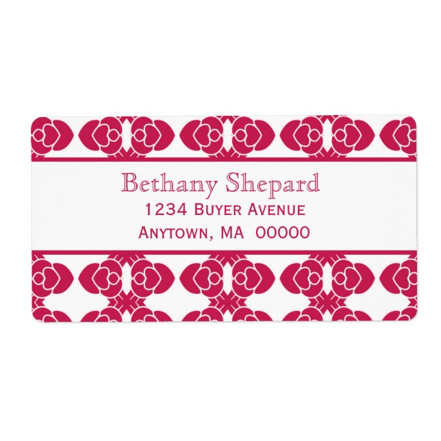 Art Deco Damask Shipping Label (Front)