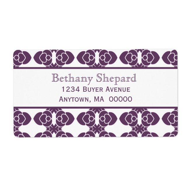 Art Deco Damask Shipping Label (Front)