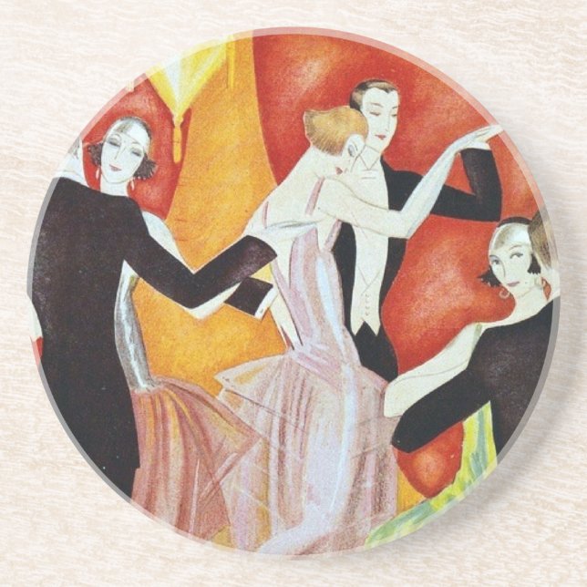 Art Deco Dancing Couples 1920s Ballroom  Coaster (Front)