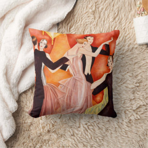 Art Deco Dancing Couples 1920s Ballroom  Cushion