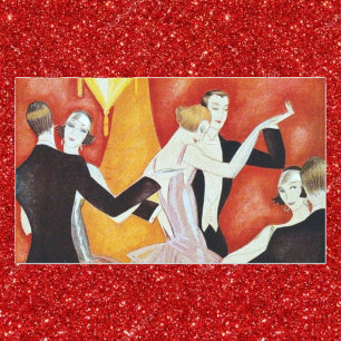 Art Deco Dancing Couples 1920s Ballroom  Rectangular Sticker