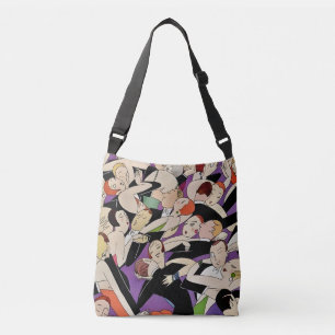 Art Deco Dancing Couples Pattern   1920s Jazz Age  Crossbody Bag