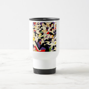Art Deco Dancing Couples Pattern   1920s Jazz Age  Travel Mug