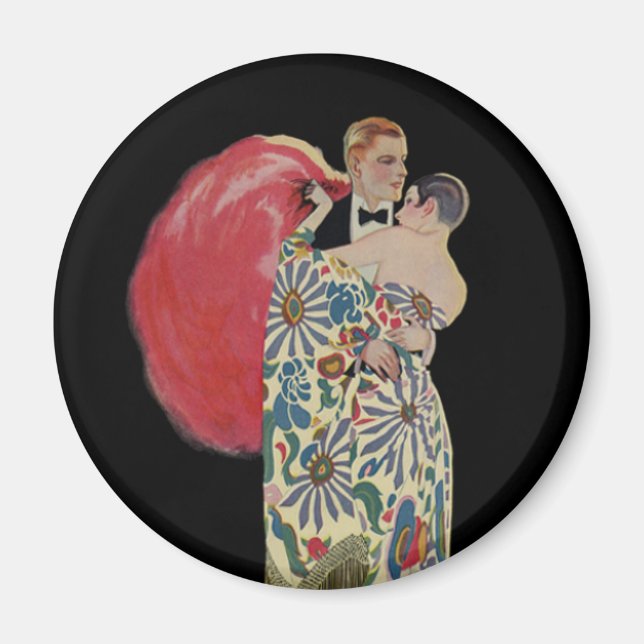 Art Deco Dancing, Vintage Love and Romance Magnet (Front)