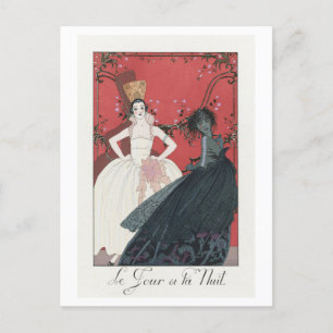 Art Deco "Day and Night" Fashion Plate by Barbier Postcard