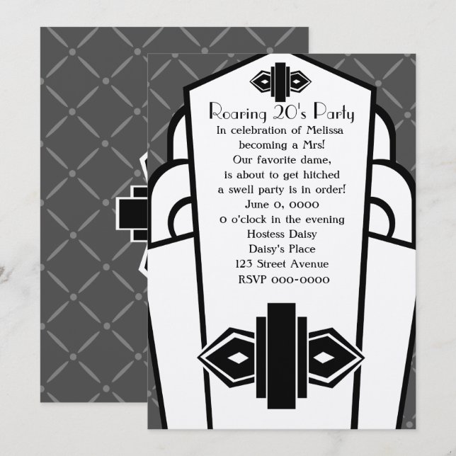 Art  Deco Decor Invitation (Front/Back)