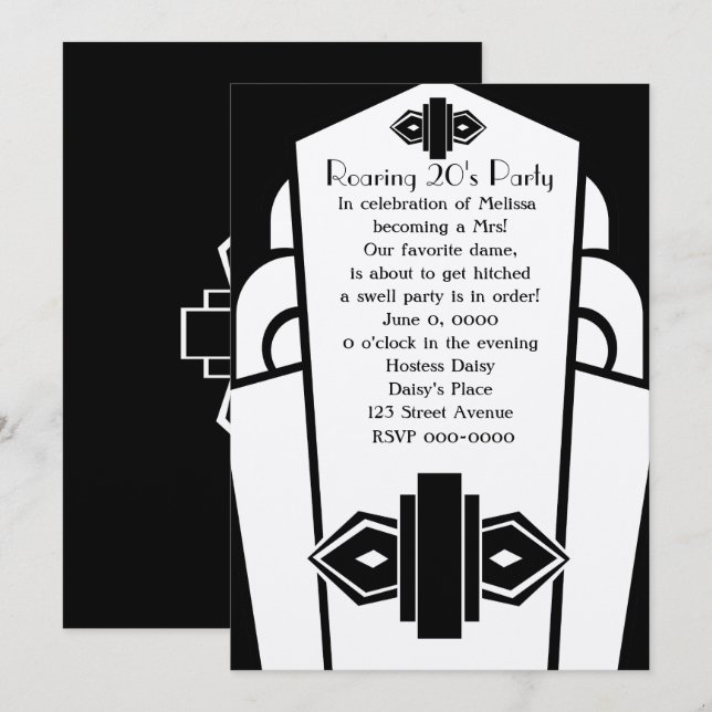 Art  Deco Decor Invitation (Front/Back)