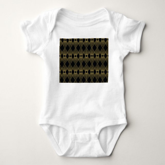 Art Deco Decoration Seamless Pattern Baby Bodysuit (Front)