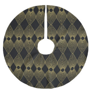 Art Deco Decoration Seamless Pattern Brushed Polyester Tree Skirt
