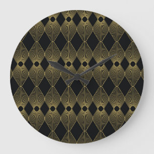 Art Deco Decoration Seamless Pattern Large Clock