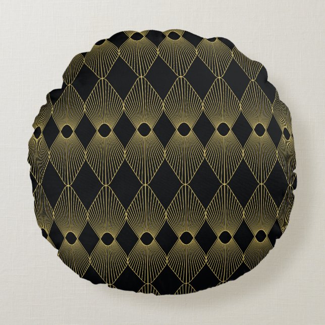 Art Deco Decoration Seamless Pattern Round Cushion (Front)