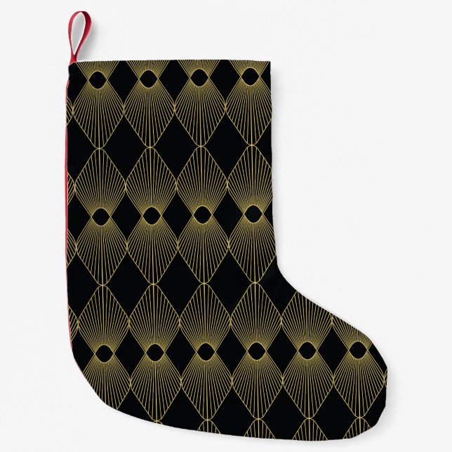 Art Deco Decoration Seamless Pattern Small Christmas Stocking (Front)
