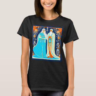 Art Deco Ded Moroz and Snow Maiden T-Shirt