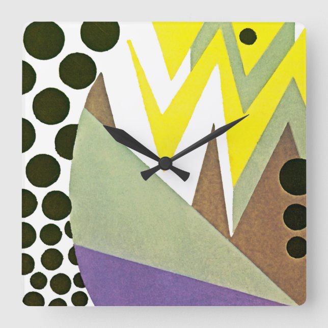 Art Deco Design #10 at Emporio Moffa Square Wall Clock (Front)