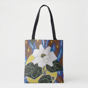 Art Deco Design #10 White Rose Tote Bag