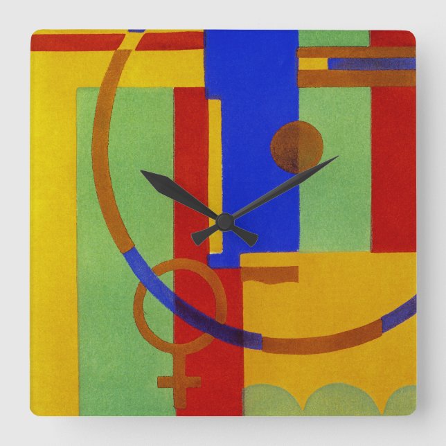 Art Deco Design #12 at Emporio Moffa Square Wall Clock (Front)