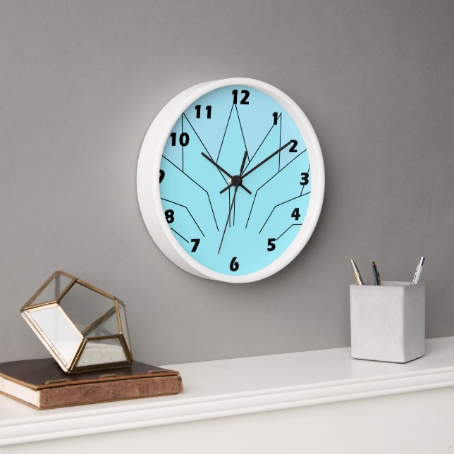 Art Deco Design Blue Clock (Office)