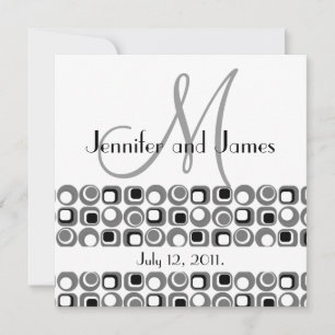 Art Deco Design Monogram Wedding Invitation