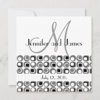 Art Deco Design Monogram Wedding Invitation
