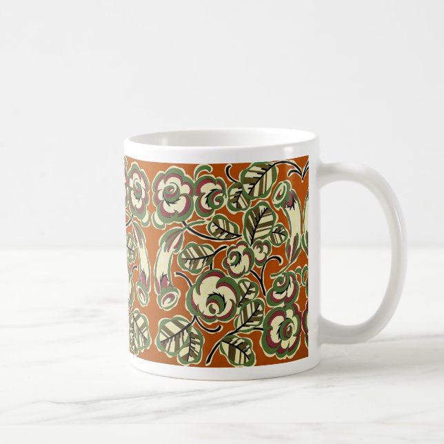 Art Deco Design No. 5 Floral Pattern Coffee Mug (Right)