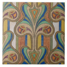 art deco design on a 6 inch tile