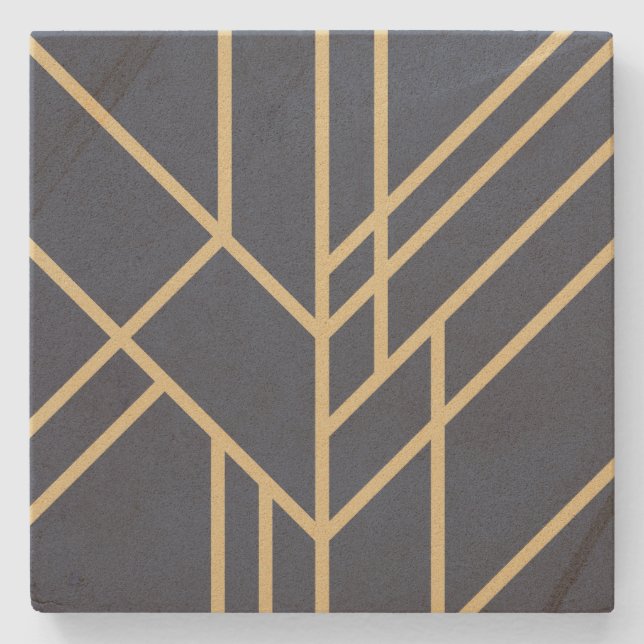 Art Deco design Stone Coaster (Front)