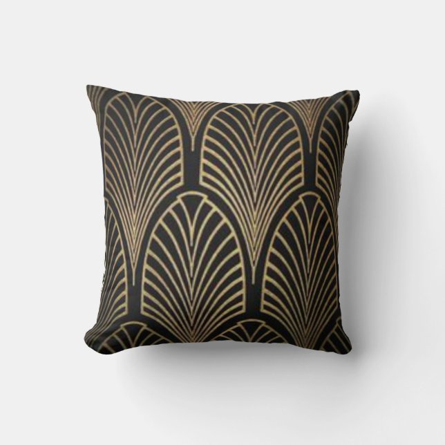 Art Deco Design Throw Pillow (Front)