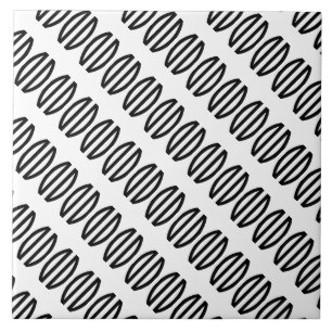 Art Deco Diagonal Pattern in Black and White Tile