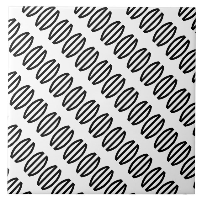 Art Deco Diagonal Pattern in Black and White Tile (Front)