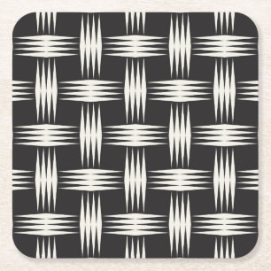 Art Deco Diamond Arrow Pattern Square Paper Coaster