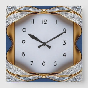 Art Deco Diamond Square Wall Clock