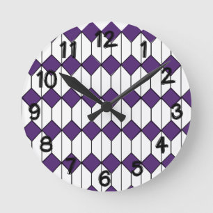 Art Deco Diamonds and Hexagons  Round Clock