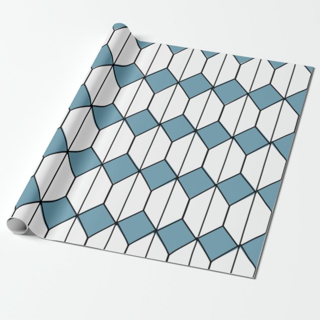 Art Deco Diamonds and Hexagons  Wrapping Paper (Unrolled)