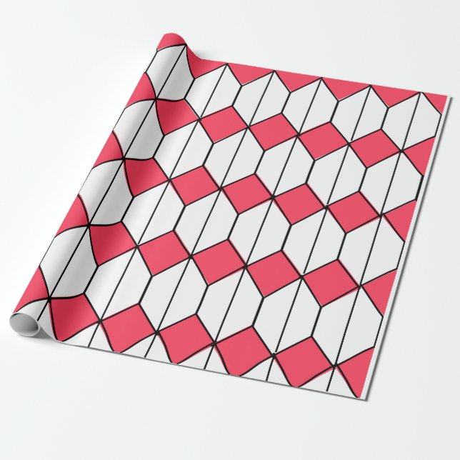 Art Deco Diamonds and Hexagons  Wrapping Paper (Unrolled)