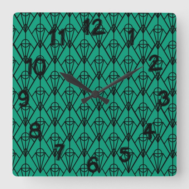 Art Deco Diamonds  Square Wall Clock (Front)
