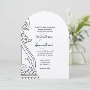 Art Deco Die Cut Wedding Invitation