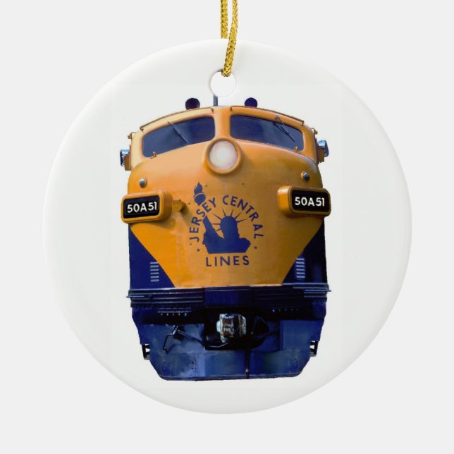 Art Deco Diesel Locomotive Ceramic Tree Decoration (Front)