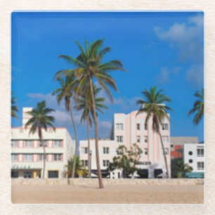 Art Deco District Of South Beach Miami Glass Coaster