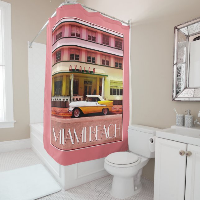 Art Deco District South Beach Miami Shower Curtain (In Situ)