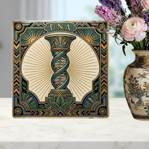 Art Deco DNA biology medical vintage  Tile